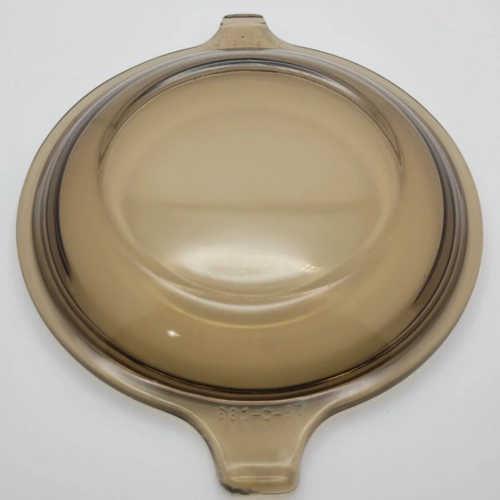 Pyrex Amber Brown Glass‎ Lid 681-C-37 for mini Vision 600ml Casserole Dish 5.75